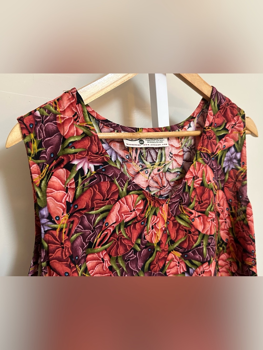 Vintage New Orleans Jazz Fest Shrimp Floral Tank Top XXL Artwear - Picture 4 of 5